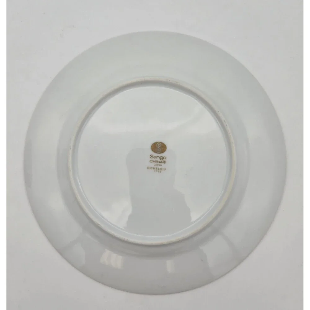 Vintage Sango Richelieu 3756 Cup Saucer Plate Set‎ Black Gold Japan